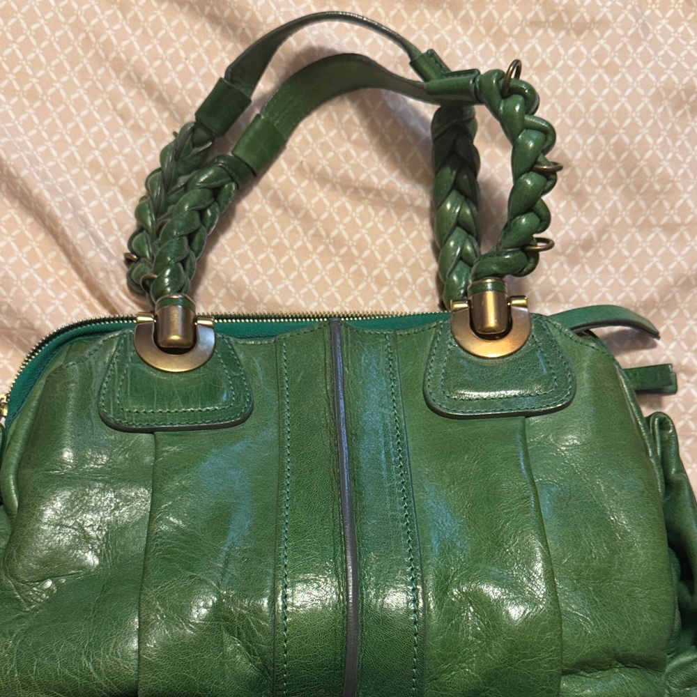 Chloe Green Leather Shoulder Bag